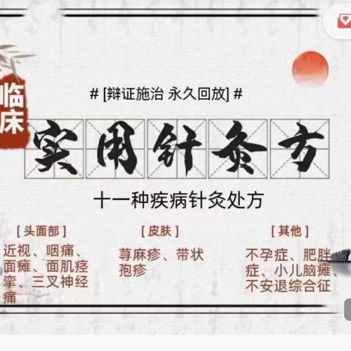 11类疾病，辩证取穴、临床实用针灸处方