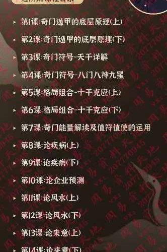 沈鸣文老师奇门遁甲进阶课程