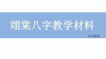 翊棠新派八字