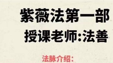 法善 紫薇法 第一部