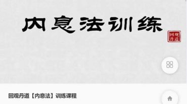 刘忠义 回观丹道【内息法】训练课程