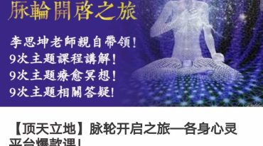 李思坤【顶天立地】脉轮开启之旅—各身心灵平台爆款课