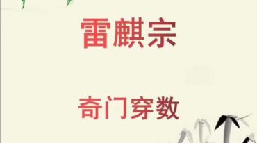 雷麒宗奇门穿数课程