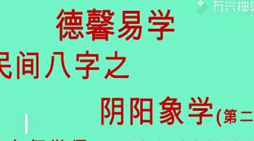 德馨民间八字之阴阳象法 第二期26集视频