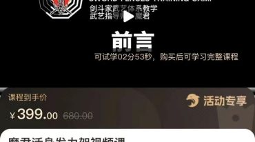 魔君活身发力架视频课
