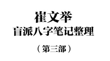 催老师 崔文举盲派八字笔记第三部