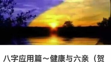 八字应用篇 健康与六亲 贺侨莉老师 102节