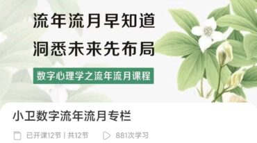 小卫数字流年流月专栏音频+课件